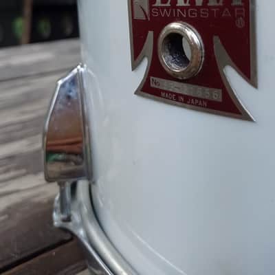 Tama Japan RARE Swingstar Tom 12" Red badge 1983 - Metallic white image 11