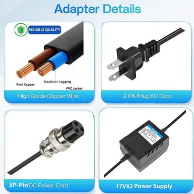 AC17VX2 1500mA High-Power Mixing Console Mixer Power Supply AC Adapter 3-Pin Connector Plug for Yamaha F4/F7/6FX/MG82X/MG10U/MG10xuf/PA-10/Alesis Multimix 8 USB/MG16/MG166CX/MG166C/ MX1804X image 5