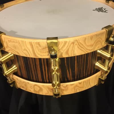 Bearing Edge Drum Co, Custom 5x14 Zebra Wood Snare, Mint. image 1