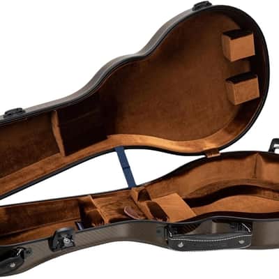 Crossrock Air Carbon Mandolin Case for F-Style (Fits Gibson F5) | Gloss 3K Carbon Weave Finish in Luxe Gold, TSA Lock, Backpack Straps, Dust Cover – Elite Flight Case image 7