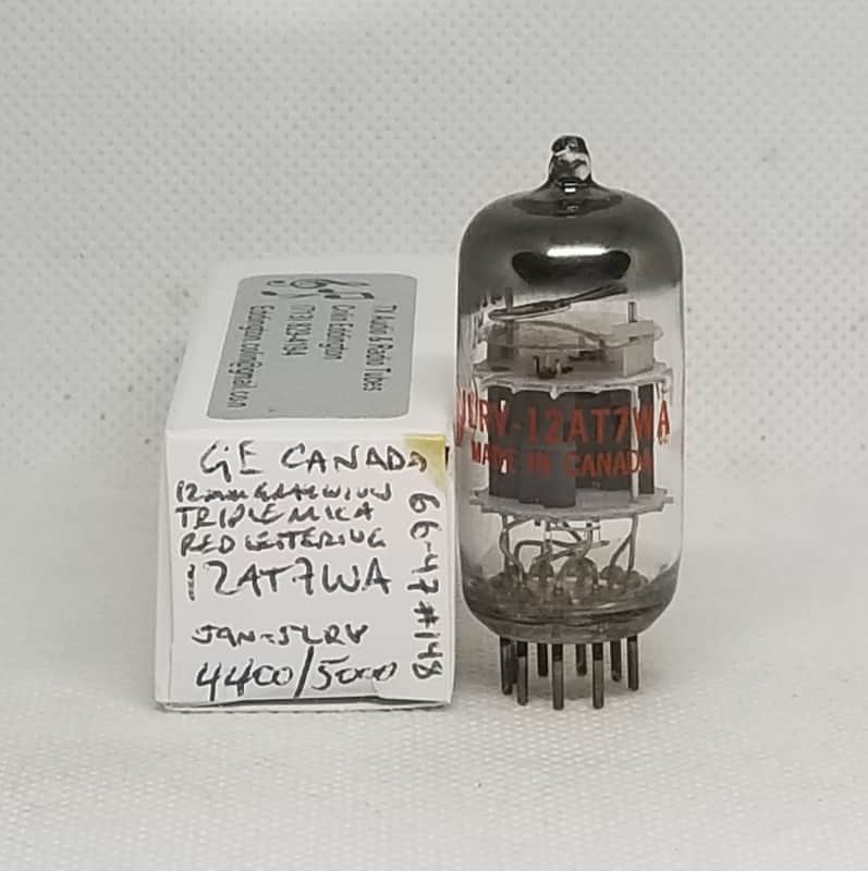 GE Canada JAN 12AT7WA Gray Wing Triple Mica Balanced Single NOS ECC81 12AT7 12AT7WB 12AT7WC image 1
