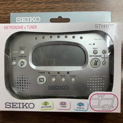 SEIKO STH100 Guitar & Bass electronic TUNER and Metronome new - Silver. image 1