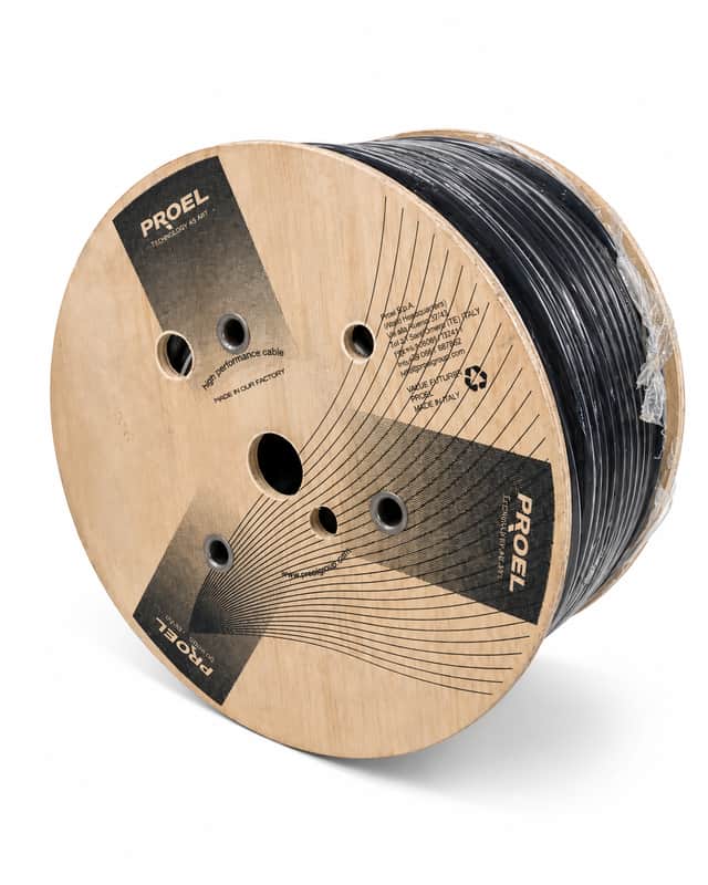 PROEL HPC 680 BK Professional Multicore Loudspeaker Cable - 8x2 mm² - 100m Spool image 1