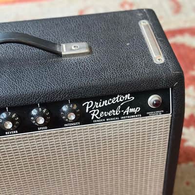 1966 Black Panel Fender Princeton Reverb-Amp - 110 Volts image 3