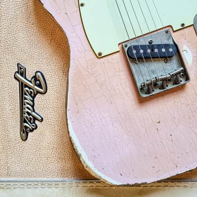 Fender Telecaster Shell Pink with 1966 Jazzmaster neck and red bobbin pickups image 3