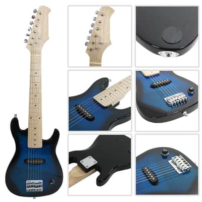 Kids 30" Electric Guitar w/Amp & Guitar Combo Accessory Kit Set Blue Electric image 3