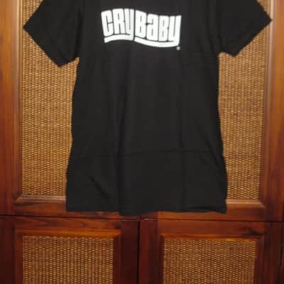 new in package (old stock) A+ genuine Dunlop DSD20-MTS-M Men's Cry Baby T-Shirt, Medium, 100% Cotton, Black, Short Sleeve, CRY BABY Graphic is in White (from 2010s) UPC # 710137018723 image 1