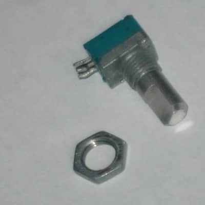 used (is fine / works fine) BOSS / ALPS potentiometer, 50 3A 03 5V, D Shaft, JAPAN, 1990s - 2010s - POT: blue, silver / NUT: gray (NO pedal, NO knob, NO other items) teal, square image 9