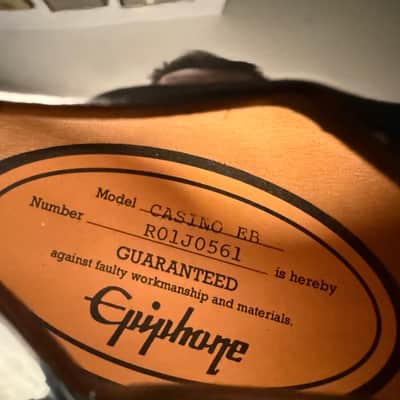 Epiphone Casino Peerless Korea Reissue 2001 Ebony Black with USA Case and Klusons image 16