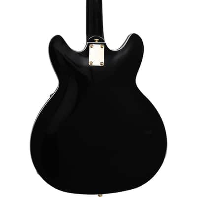 Hagstrom '67 Viking II Hollowbody Electric Guitar Regular Standard Black Gloss image 2