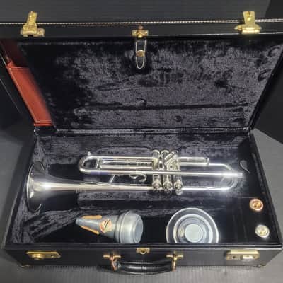 Getzen Eterna 900 Severinsen Model Trumpet,2 mouthpieces ,2 mutes and Original case 1968-1970 - Silver plated image 21