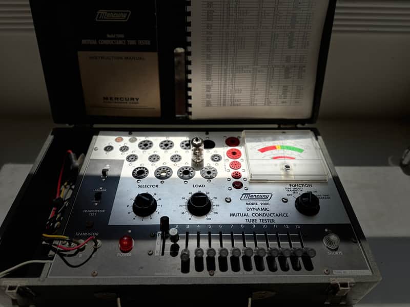 1x Vintage Mutual Conductance (Gm Micromhos) Tube Tester /Mercury 2000 made in USA /Premium Top Edition /Fully Working Unit /SolidCase /CleanPapers /Test Preamp Power Rectifier Tubes image 1