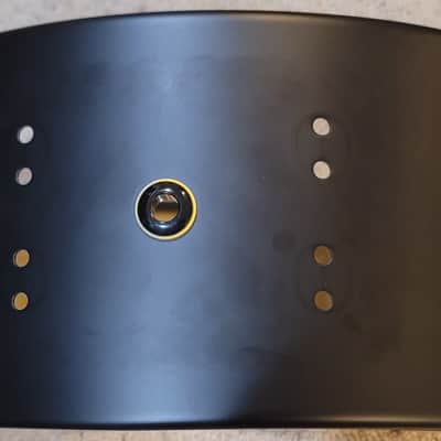 Pearl Matt Halpern MH1460/B 14x6 1.5mm Brass Snare Drum SHELL ONLY Black image 2