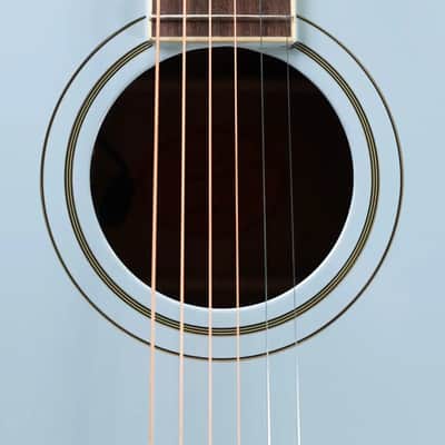 Epiphone Inspired by Gibson J-180 LS Acoustic/Electric Guitar - Frost Blue with Hardshell Case image 9