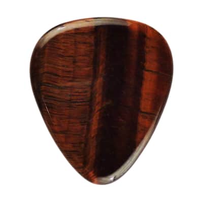 Red Tiger's Eye Stone Guitar Or Bass Pick - Specialty Handmade Gemstone Exotic Plectrum - 1 Pack New