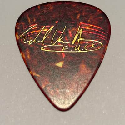 Eddie Van Halen EVH Tortoise Guitar Pick – “E.V.H. – F.U.C.K.” Gold Foil (Early 1990s) image 2