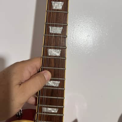 Vintage V100-AFD Reissued Paradise Series Single Cut 2010s - Flamed Amber image 5