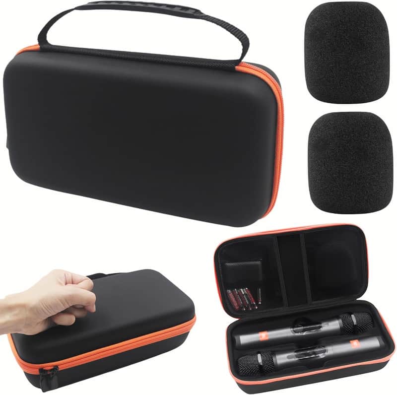Wireless Microphone Case for JBL Dual System - Waterproof Hard EVA Travel Storage Box | Fits 2 Mics, Receiver, Batteries & Charger with 2 Foam Covers (Box Only) image 1