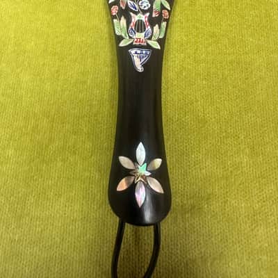 Vintage German Inlayed Ebony 4/4 Violin Tailpiece 115mm Length image 7