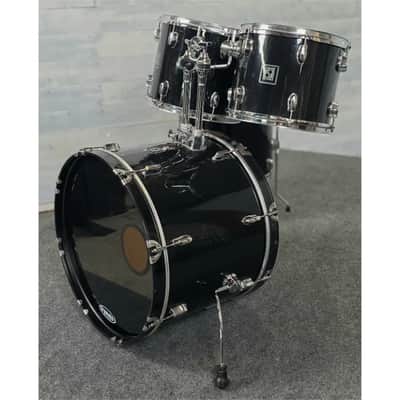 Used Sonor 503 4pc Drum Set Black Wrap - Fair image 4