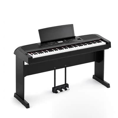 Yamaha DGX670 88-Key Portable Grand Piano Bundle with Stand and Pedal (Black)