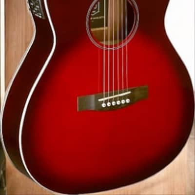 JN Guitars BES-ACE TRB Bessie Series Acoustic-Electric Auditorium, Solid Spruce Top, Red Burst image 3