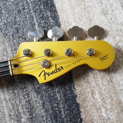 2013 Fender Japan Aerodyne Jazz Bass AJB Shoreline Gold Matching Headstock MIJ FSR Limited Color image 5