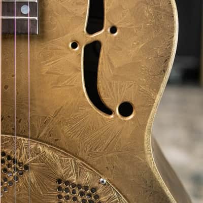 National Gold Dueco 14-Fret Resonator Guitar with Hardshell Case image 7