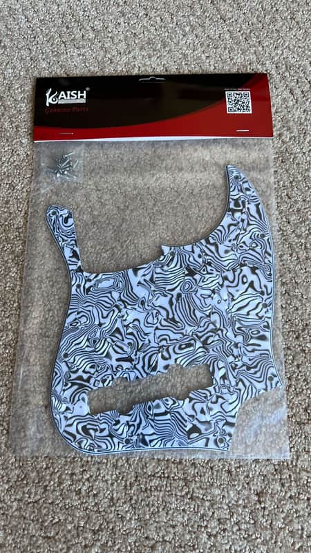 Kaish Fender Jazz Bass Pickguard - 5 string - White & Black image 1
