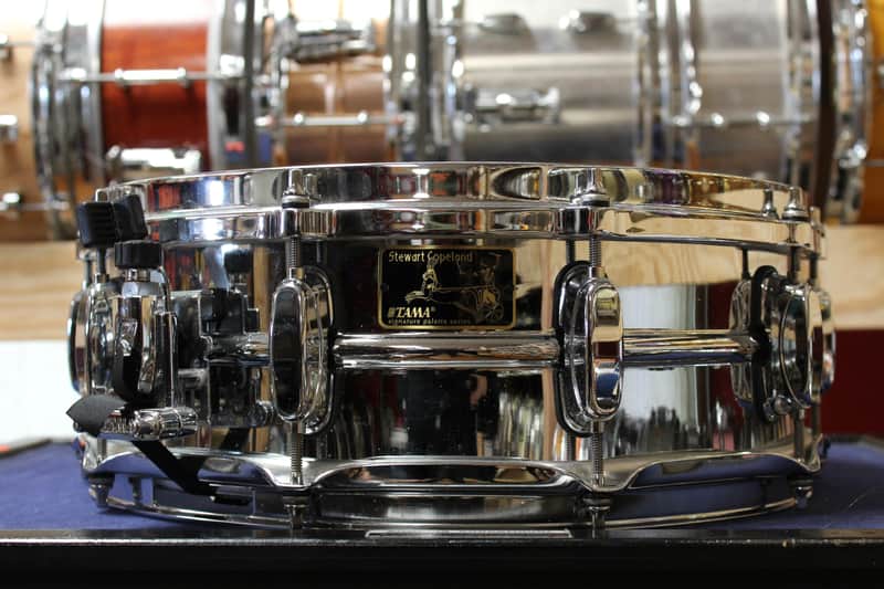 Early 2000s Tama 5x14 Stewart Copeland Signature Chrome Over Brass Snare Drum image 1
