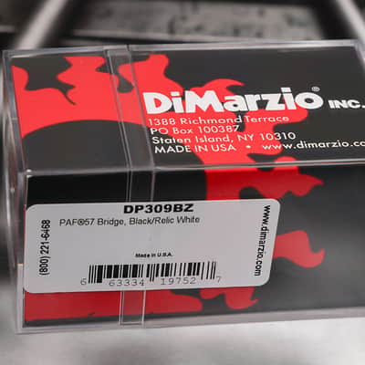 DiMarzio DP309BZ PAF 57 Bridge - Black / Relic White / Nickel Pole Pieces image 2