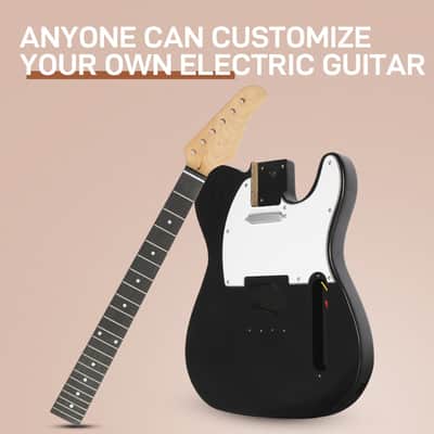 DIY Telecaster Style Electric Guitar Kits Mahogany, Black image 6