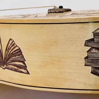 Blueberry Handmade Dreadnought Guitar Bookstore Motif image 4