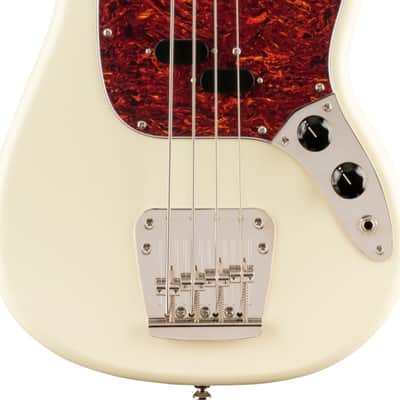 Squier Classic Vibe '60s Mustang Bass Short-Scale 4-String Bass Guitar, Laurel Fingerboard, Olympic White image 2