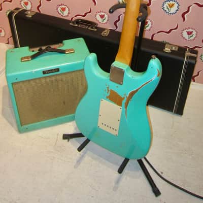 Fender Custom Shop Limited Edition NAMM '59 Stratocaster Relic w/ Matching Pro Junior Amp 2006 - Sea Foam Green image 7