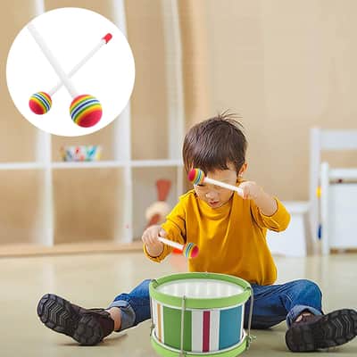 2 Pcs Drum Mallet 8.3 Inches Length, Wool Felt Drum Stick, Anti-Slip Bass Percussion Sticks, Instrument Band Accessory Part For Drums Snare Drums image 5