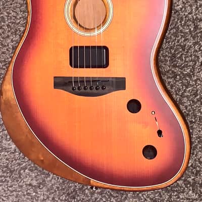 2021 Fender American Acoustasonic Series Jazzmaster electric acoustic guitar made in the usa sunburst image 3