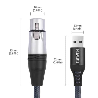 3.3Feet Usb To Xlr Female Microphone Cable,Xlr Female To Usb Mic Link Converter Cable For Microphones Or Recording image 6