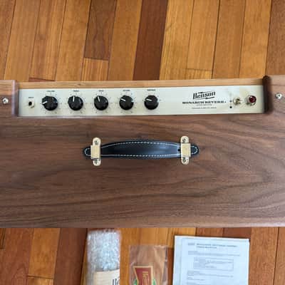 Benson Monarch Reverb + 1x12 Combo Milkman Walnut Wood Cab with Wheat Grille  Monarch Reverb + Combo with Milkman Walnut Cabinet and Wheat Grille 2026 - Milkman Walnut Wood / Wheat Grille image 4