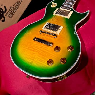 Vintage Guitars V100 30 ANNIVERSARY GREEN BURST W/ Bag image 15