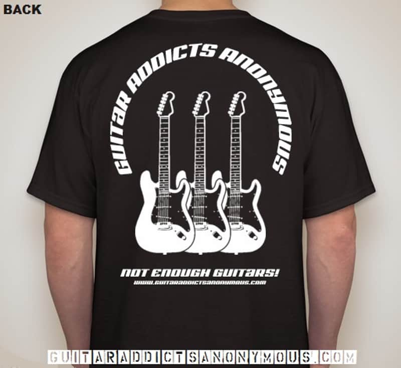 G.A.A. Members Guitar t-shirt "Not Enough Guitars!" Size L image 1