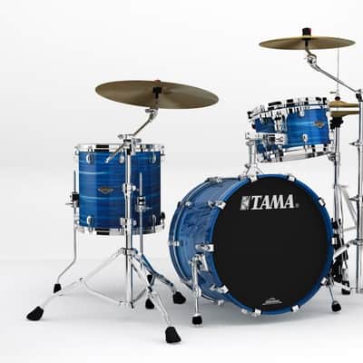 Tama WBS30RS-LOR Starclassic Walnut/Birch Lacquer Shell Kit 3 pcs - Ocean Blue Ripple/Chrome HW image 8