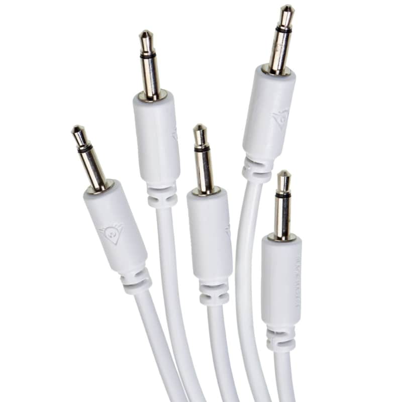 Black Market Modular Eurorack Patch Cables (25cm - White - 5 Pack) image 1
