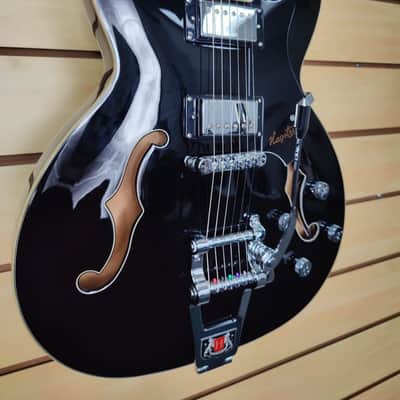 Hagstrom Tremar Viking Deluxe Electric Guitar - Gloss Black (Demo Unit) image 2