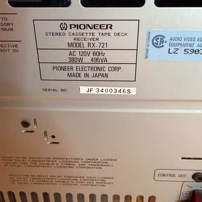 Pioneer RX 721 Digital Synthesizer Stereo Dual Cassette Deck Receiver SERVICED image 10