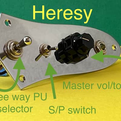 Heresy. A Fender Jazz Bass 3 Way Switch Series / Parallel Wiring Harness and Control Plate. image 1