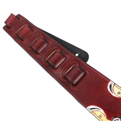 Walker & Williams LHR-24 Blood Red Premium Leather w/North West Bear Totem Carving image 7