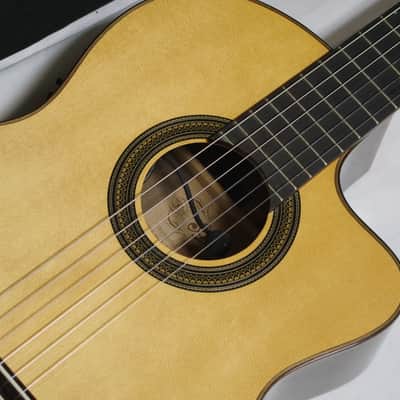 Used Aria A-60CWE classical acoustic electric Guitar - Nylon Strings - with Bag image 4