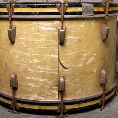 WFL 24" Kick Drum 1940-1955 - White Marine Pearl 24x14 bass drum image 16