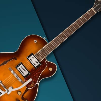 Gretsch G2420T Streamliner Hollow Body Electric Guitar with Bigsby, Laurel Fingerboard (Robusto Burst) with Gretsch G2420T Hard Case image 7